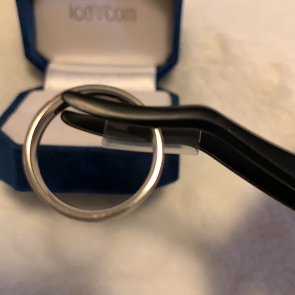 14k White Gold Benchmark 6mm Carved Mens Wedding Ring - Picture 6 of 8